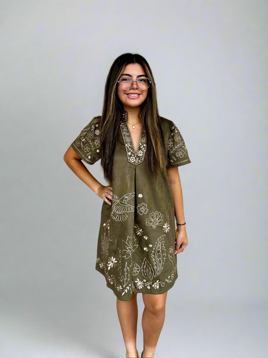 THML Vianney Short Sleeve Embroidered Detailed Dress- SALE Fig Tree Jewelry & Accessories THML Vianney Short Sleeve Embroidered Detailed Dress- SALE Fig Tree Jewelry & Accessories