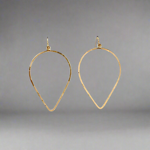 Bella Hammered Gold Baseball Oval Earrings