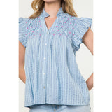 Toni Buttoned With Pleats and Knots By Hand THML Top