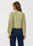 Lovestitch Hadley Button Down Front Tie Wide Sleeve with Lace Trim Top