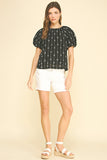 Isabella Embroidered Detail Blouse Pinch Top