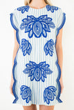 THML Ava Short Sleeve Embroidery Detail Striped Dress