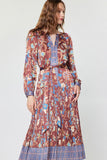 Mayra Long Sleeve Key Hole  Midi Current Air Dress