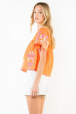 THML Avani Short Sleeve Embroidery Detail Top