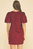 PINCH Farah Corduroy Embroidery Detailed Mini Dress