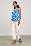 Eliana Blue Crochet Patch Skies are Blue Top