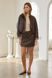 Ciara Leather Padded Bomber Skies are Blue Jacket