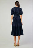 Renee Navy Pleated Midi Current Air Dress