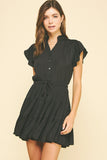 Priscilla Button Down Tiered Mini PINCH Dress