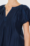 Sasha Navy Flutter Sleeve Current Air Blouse