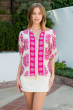 THML Liza Puff Sleeve Abstract Top