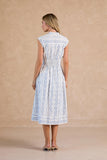 Sarai Button Down Front Bow Tie Midi Current Air Dress