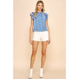 Carissa Print Short Sleeve PINCH Blouse