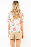 THML Zoe Short Sleeve Floral Print Top