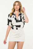 Mirta Short Sleeve Print THML Top