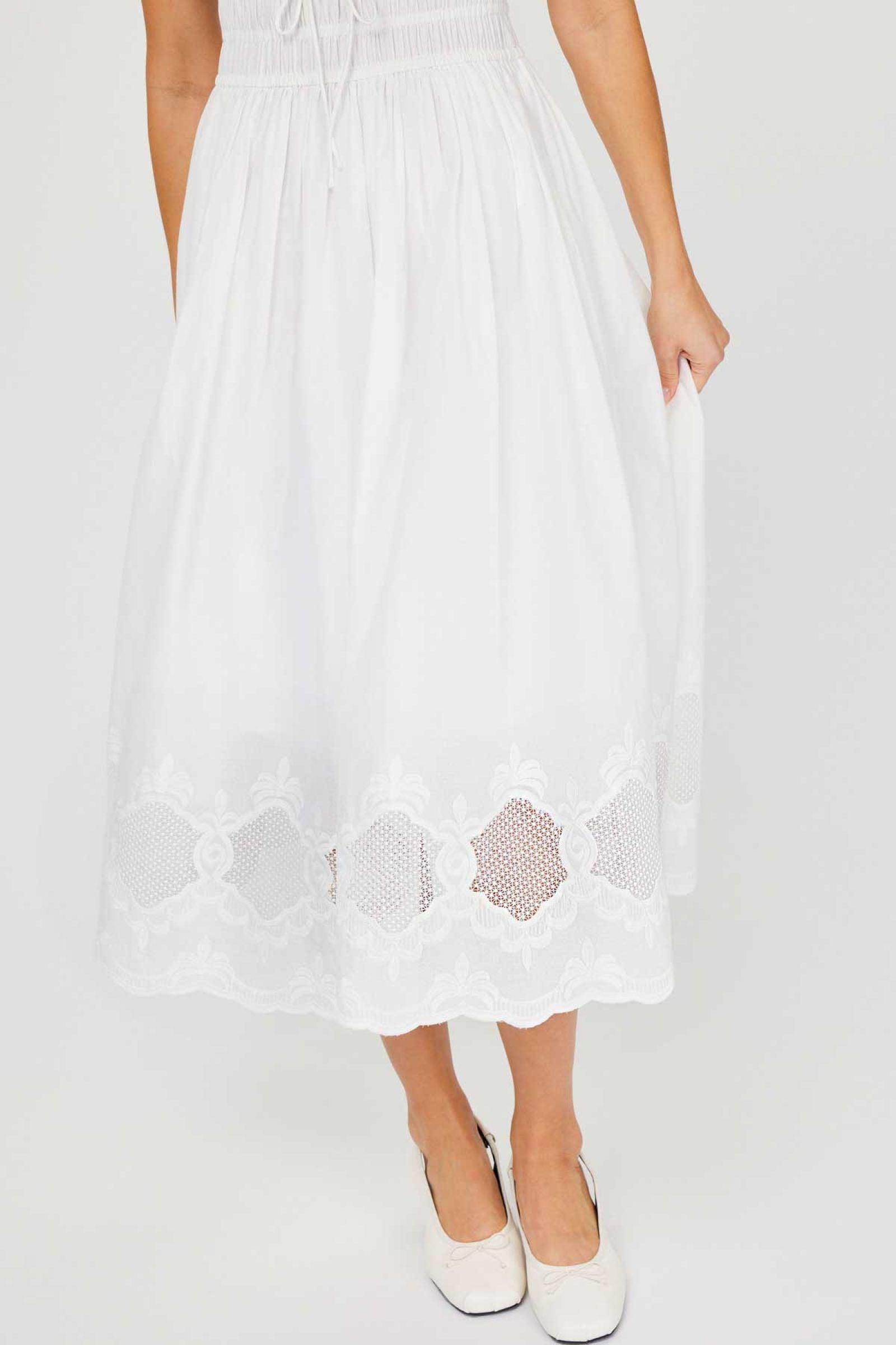 Leia White Flutter Sleeve Midi Current Air Dress Sale Xs