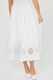 Leia White Flutter Sleeve Midi Current Air Dress