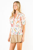 THML Zoe Short Sleeve Floral Print Top