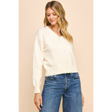 Ronan V Neck Flower Embroidered PINCH Sweater