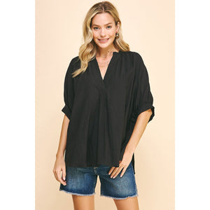 Linda V-Neck Tunic Pinch Top