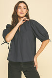 PINCH Paula Puff Sleeve With Self Tie Detail Blouse
