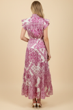 PINCH Abby Paisley Print Tiered Maxi Dress