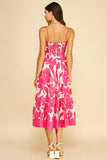PINCH Sorya Bold Floral Printed Tiered Midi Dress