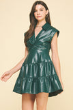 Diane Faux Leather Twist Mini PINCH Dress
