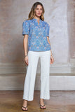 Wynona V Neck Print Current Air Blouse