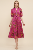PINCH Kathryn Tropical Fruit Print Midi Dress