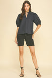 PINCH Paula Puff Sleeve With Self Tie Detail Blouse
