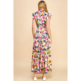 Abelia Print Satin Tiered Maxi PINCH Dress