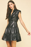 Taylor Faux Leather Twist Mini PINCH Dress