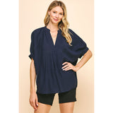 Ashley V-Neck Tunic Pinch Top