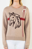 THML Lucille Horse Head Print Sweater