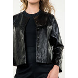 Elinda Button Up Leather THML Jacket