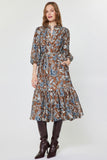 Lexi Floral Paisley Printed  Midi Current Air Dress