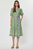 Keely Floral Print Tiered Midi Dress