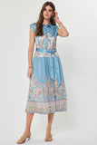 Alice Paisley Floral Button Down Midi Current Air Dress