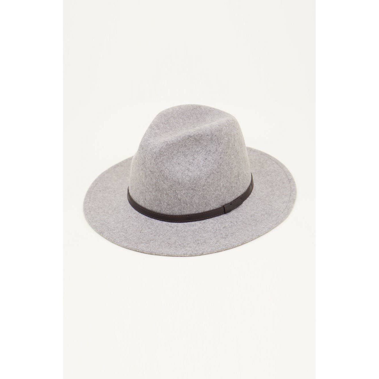 NWT Olive @ Pique Gray Wide-Brim Hat Olive & Pique - Western Cowboy Hat, 100% Wool Felt, Feather  main image 2
