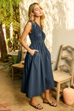 PINCH Margot Front Tie Detailed Midi Dress
