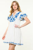 Diana Tiered Embroidered Detail THML Dress