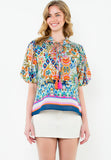 Ginny Puff Sleeve Floral THML Top