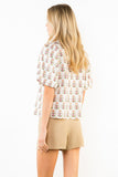 THML Nadine Puff Sleeve Flower Print Top