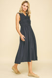 PINCH Margot Front Tie Detailed Midi Dress