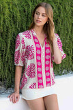 THML Liza Puff Sleeve Abstract Top
