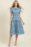 PINCH Sophia Floral Print Tiered Midi Dress