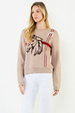 THML Lucille Horse Head Print Sweater