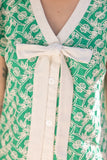 Sonya Green Embroidered Tie VOY Dress