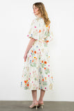 Laura Puff Sleeve Floral Maxi THML Dress